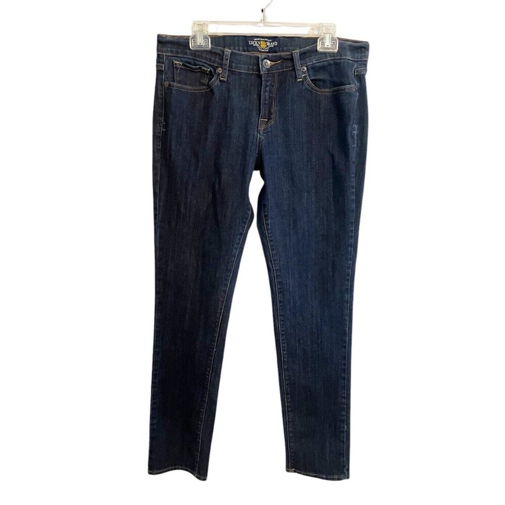 Lucky Brand Dark Wash Mid-Rise Charlie Skinny Stretch Denim Jeans Size 14/32